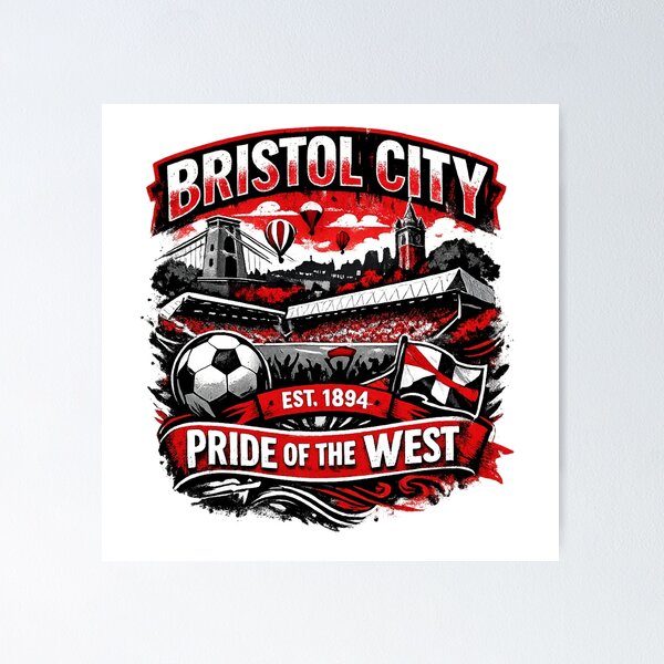 Item preview, Bristol City Vintage Football Fan Art | Pride of the West Supporter Design Est. 1894 designed and sold by GarnerSupplyCo.