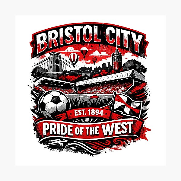 Item preview, Bristol City Vintage Football Fan Art | Pride of the West Supporter Design Est. 1894 designed and sold by GarnerSupplyCo.