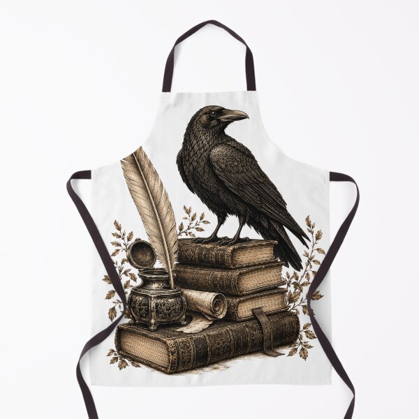 Item preview, Vintage Raven with Quill & Antique Books Sketch designed and sold by Piising.