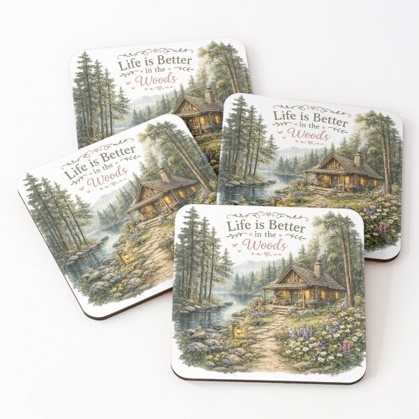 Item preview, Life Is Better in the Woods - Woodland Cabin designed and sold by Willow & Walnut Studio.