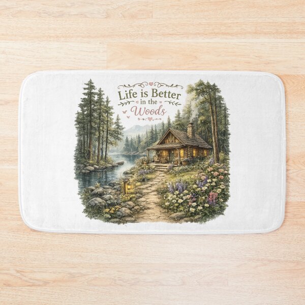 Item preview, Life Is Better in the Woods - Woodland Cabin designed and sold by Willow & Walnut Studio.