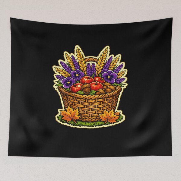 Item preview, Autumn Harvest Basket - Bold Graphic Fall Illustration Art designed and sold by ArtoryWorks.
