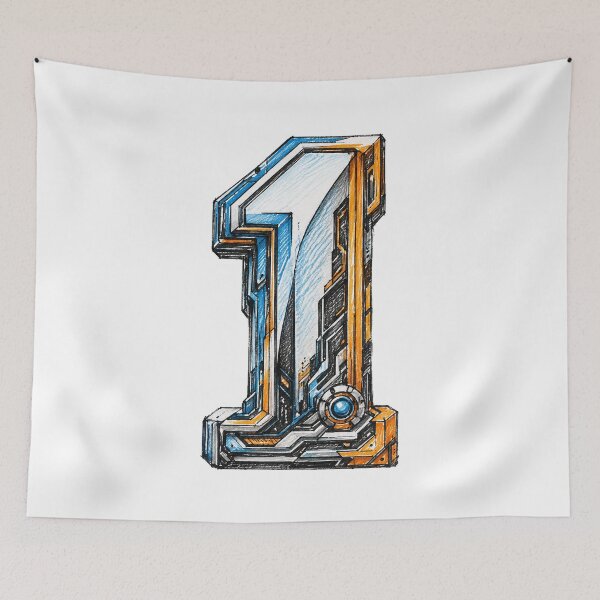 Item preview, Number 1 Sci-Fi Mechanical Typography Design designed and sold by GalaMine.