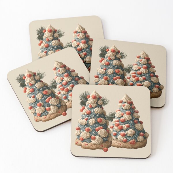 Item preview, Festive Christmas Tree Pastries with Red Berries designed and sold by colorful-white.