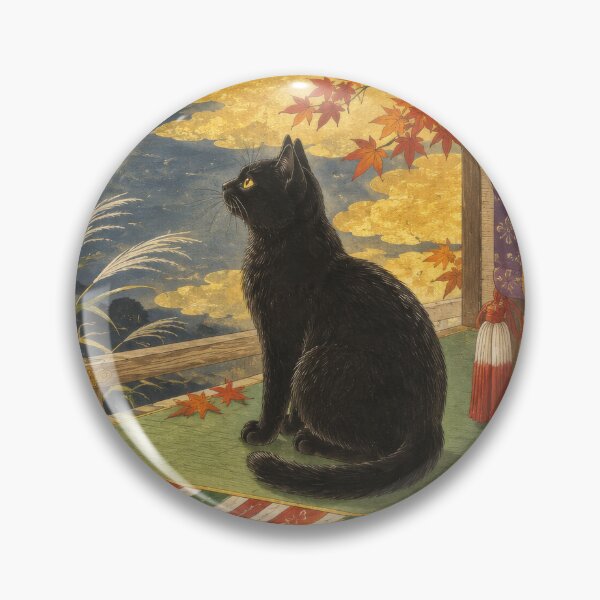 Item preview, Heian Cat and the Moonlit Waka designed and sold by YamatoCatStudio.