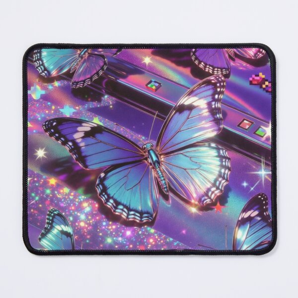 Item preview, Y2K Chrome Metallic Butterflies Holographic designed and sold by IntelliMindDesigns.