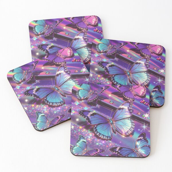 Item preview, Y2K Chrome Metallic Butterflies Holographic designed and sold by IntelliMindDesigns.