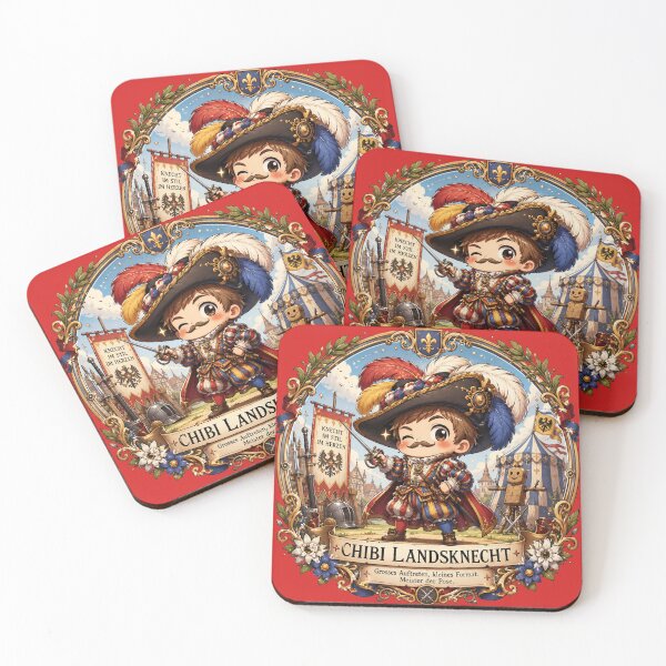 Item preview, Cute HEMA Chibi manga style Landsknecht Character Historical Fencing Art designed and sold by blackdoggdesign.