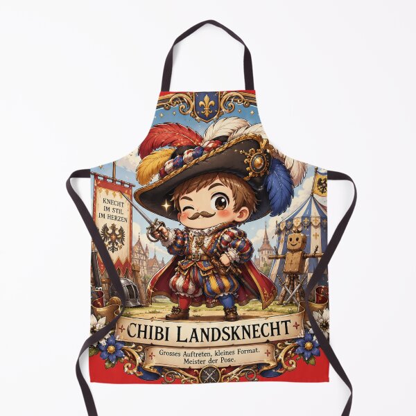 Item preview, Cute HEMA Chibi manga style Landsknecht Character Historical Fencing Art designed and sold by blackdoggdesign.