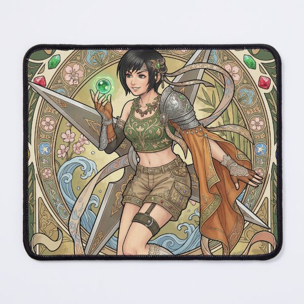 Item preview, Yuffie in the style of Alphonse Mucha designed and sold by Solace Sparkles.