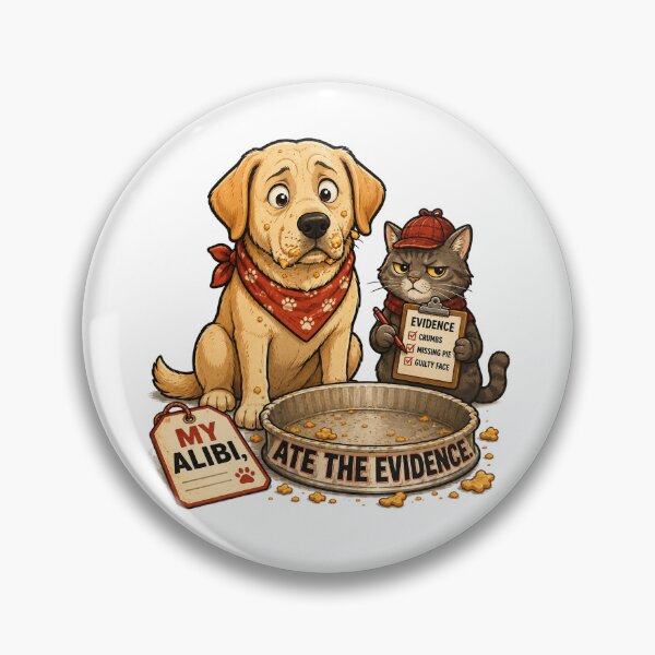Item preview, Funny Food Thief Dog and Detective Cat designed and sold by Gentlestate.