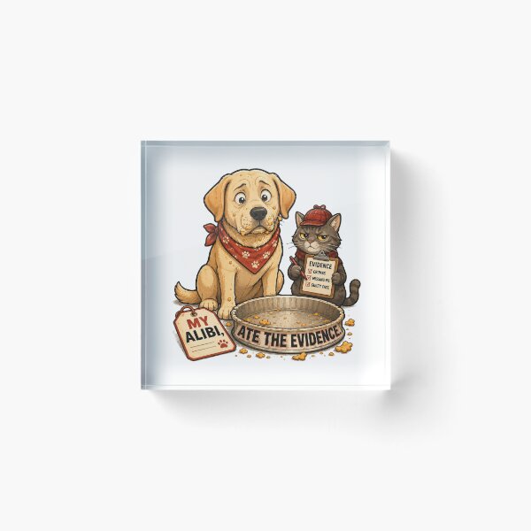 Item preview, Funny Food Thief Dog and Detective Cat designed and sold by Gentlestate.
