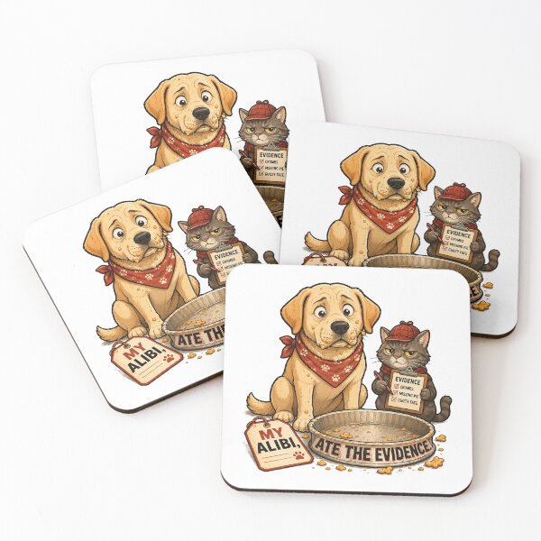 Item preview, Funny Food Thief Dog and Detective Cat designed and sold by Gentlestate.