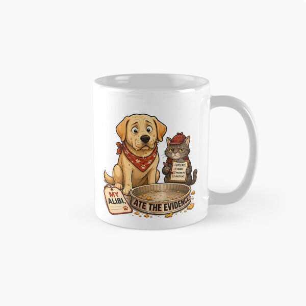 Item preview, Funny Food Thief Dog and Detective Cat designed and sold by Gentlestate.