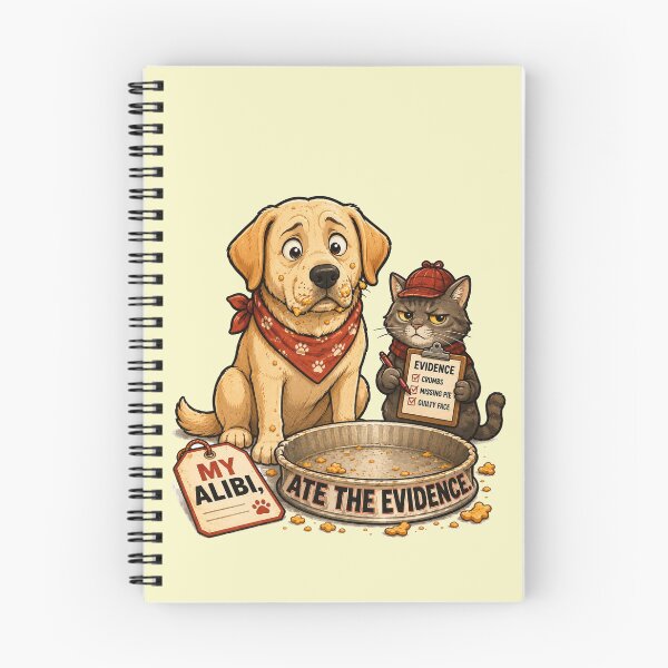 Item preview, Perro ladrón de comida gracioso y gato detective designed and sold by Gentlestate.