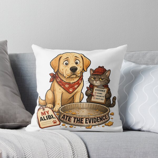 Item preview, Funny Food Thief Dog and Detective Cat designed and sold by Gentlestate.