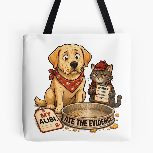 Item preview, Funny Food Thief Dog and Detective Cat designed and sold by Gentlestate.
