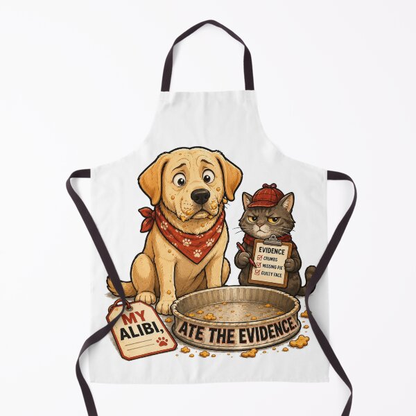 Item preview, Funny Food Thief Dog and Detective Cat designed and sold by Gentlestate.
