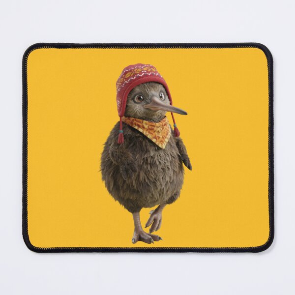 Item preview, a kiwi bird wearing a red patterned knit hat designed and sold by 123ks.