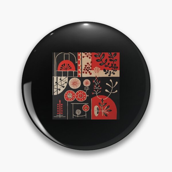 Item preview, geometric botanical folk retro abstract botanical composition designed and sold by Johnnathan gaga.