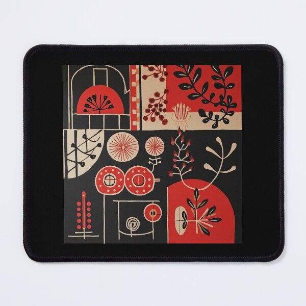 Item preview, geometric botanical folk retro abstract botanical composition designed and sold by Johnnathan gaga.