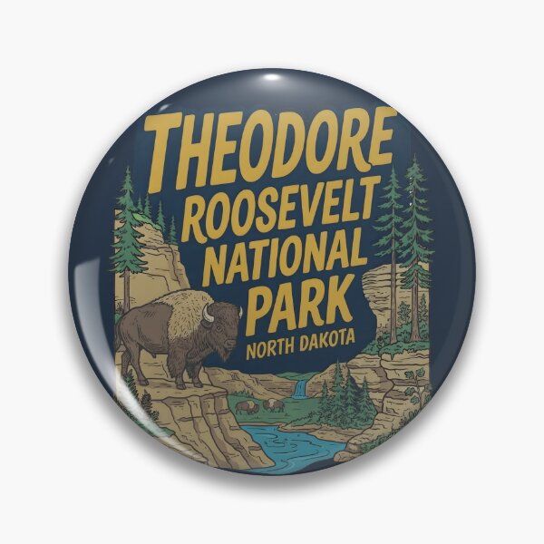 Item preview, Theodore Roosevelt National Park North Dakota Cute Bison Landscape  designed and sold by HowToCanadian.