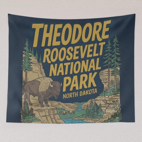 Item preview, Theodore Roosevelt National Park North Dakota Cute Bison Landscape  designed and sold by HowToCanadian.