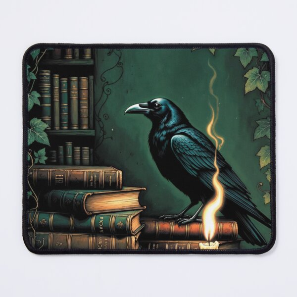 Item preview, Dark Academia Raven Library Candle designed and sold by IntelliMindDesigns.