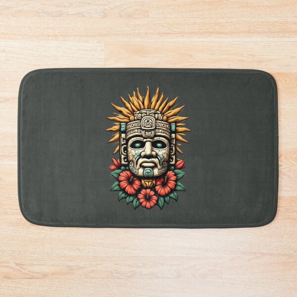 Item preview, Mayan Warrior Mask with Flowers & Sun | Elysium Echoes Icon 03 designed and sold by Shift-Bloom.