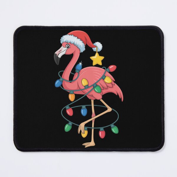 Item preview, a pink flamingo wearing a red Santa hat designed and sold by 123ks.