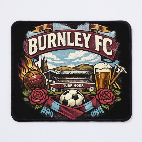 Item preview, Burnley FC Vintage Football Fan Art | Turf Moor Claret Supporter Design designed and sold by GarnerSupplyCo.