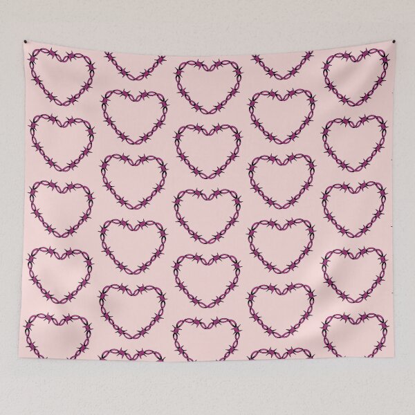 Item preview, Barbed wire heart hot pink designed and sold by Michelle Wenzy.