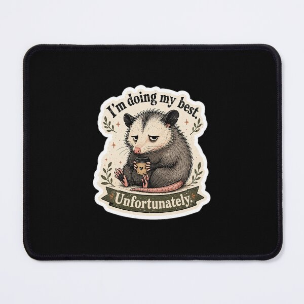 Item preview, Im Doing My Best Unfortunately Funny Opossum Meme designed and sold by CronosVisions.
