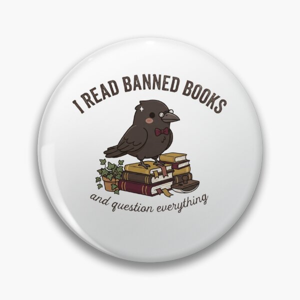 Item preview, I Read Banned Books and Question Everything Funny Bookish Pun designed and sold by Yellowriversss.