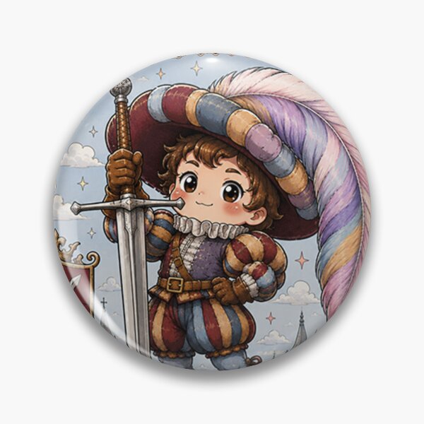 Item preview, Cute HEMA Chibi manga style Landsknecht Character Historical Fencing Art designed and sold by blackdoggdesign.