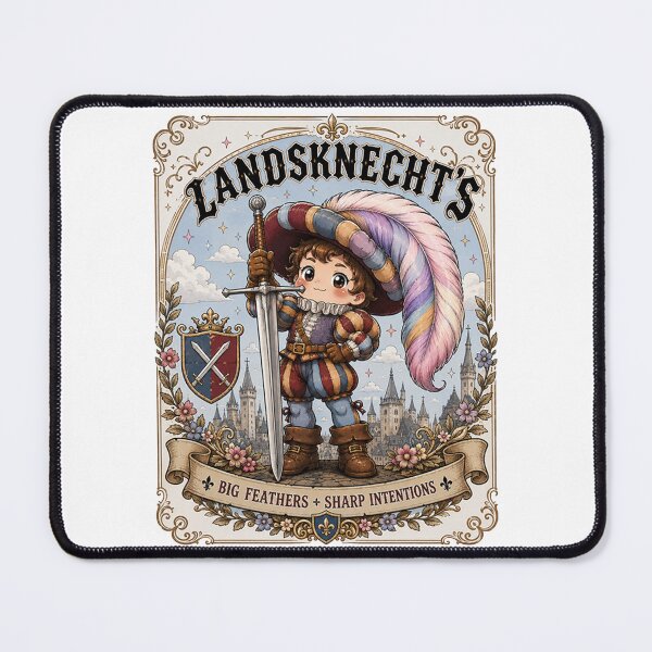 Item preview, Cute HEMA Chibi manga style Landsknecht Character Historical Fencing Art designed and sold by blackdoggdesign.