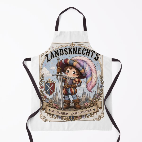 Item preview, Cute HEMA Chibi manga style Landsknecht Character Historical Fencing Art designed and sold by blackdoggdesign.