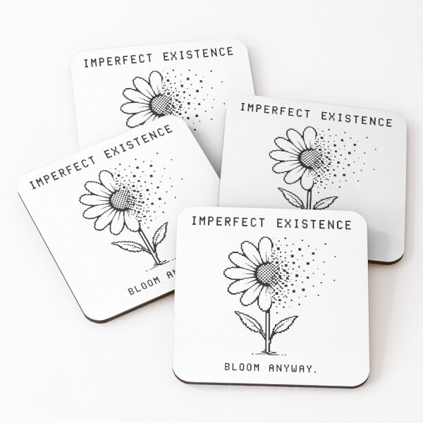 Item preview, Imperfect Existence Bloom Anyway - Motivational Daisy Pixel Art designed and sold by deag1e ⭐.
