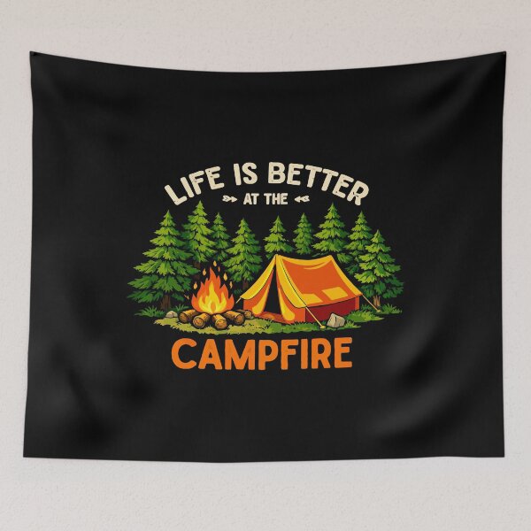 Item preview, Life Is Better At The Campfire - Camping Tent Nature Art designed and sold by BendyBeasts.