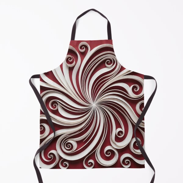 Item preview, Red and White Curly Spiral designed and sold by Vicky Brago-Mitchell®.