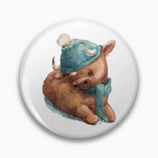 Artikelvorschau, Niedliches Winterbullen-Babykalb mit Mütze und Schal – Design entworfen und verkauft von EveFarb.