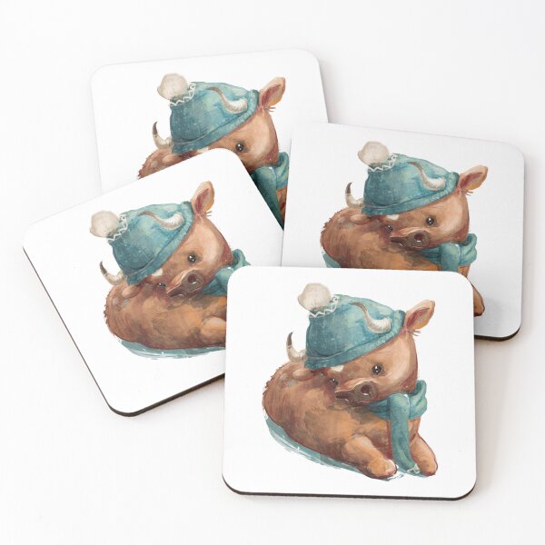 Item preview, Winter Bull Cute Baby Calf Wearing Beanie Scarf Design designed and sold by EveFarb.