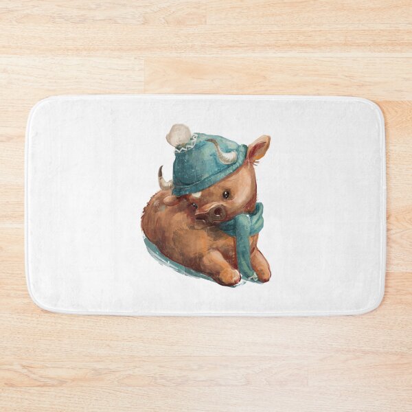 Item preview, Winter Bull Cute Baby Calf Wearing Beanie Scarf Design designed and sold by EveFarb.
