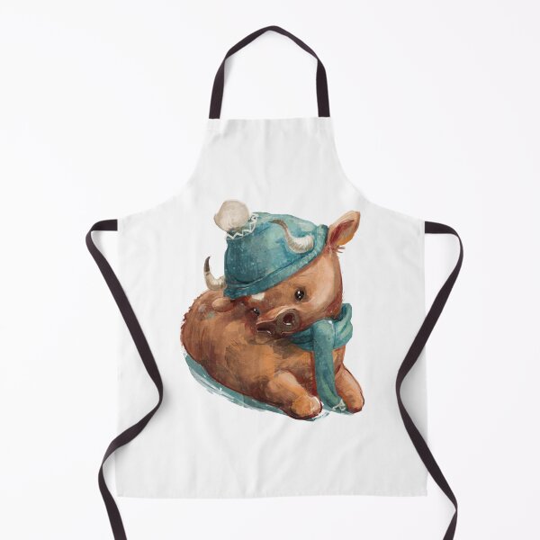 Item preview, Winter Bull Cute Baby Calf Wearing Beanie Scarf Design designed and sold by EveFarb.