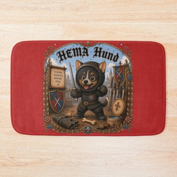 Item preview, Cute HEMA Chibi manga style HEMA HUND DOG Character Historical Fencing Art designed and sold by blackdoggdesign.