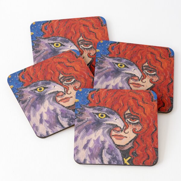 Item preview, Red Hair Girl and Moon Owl designed and sold by AubinDesmarets.