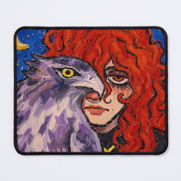 Item preview, Red Hair Girl and Moon Owl designed and sold by AubinDesmarets.