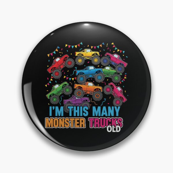 Item preview, I'm This Many Monster Trucks Old Birthday Kids Monster Truck designed and sold by PopStars1993.