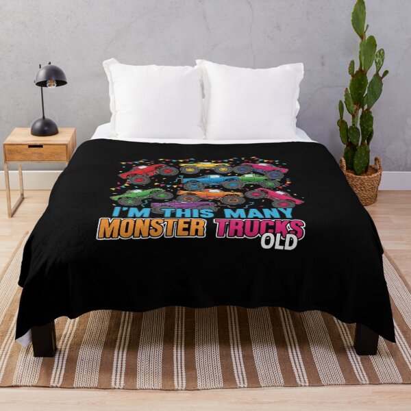 Item preview, I'm This Many Monster Trucks Old Birthday Kids Monster Truck designed and sold by PopStars1993.