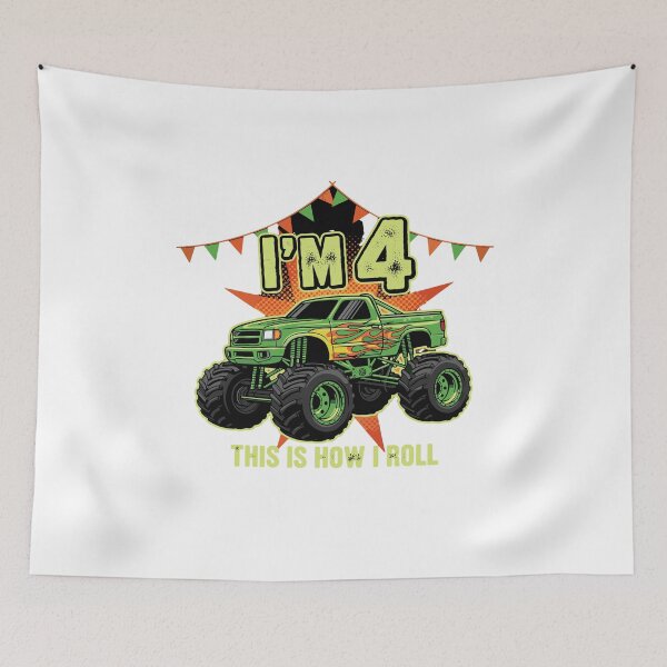 Item preview, I'm 4 This Is How I Roll Fourth Birthday Monster Truck Four Year Old Boy designed and sold by PopStars1993.